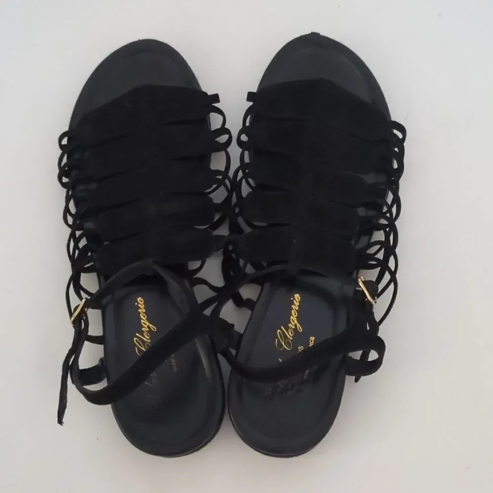 ROBERT CLERGERIE Black Suede Sandals
